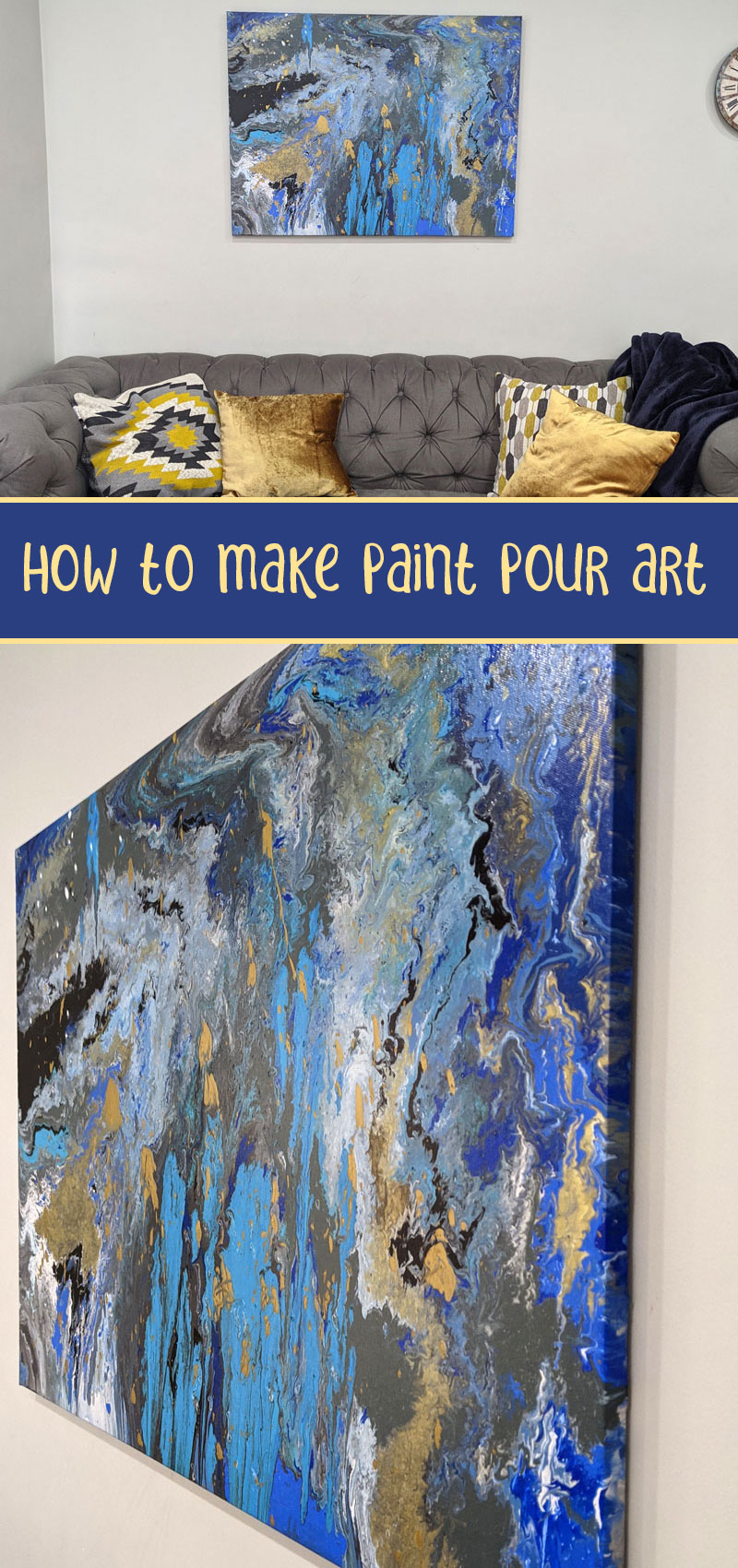 Paint Over An Old Canvas With A DIY Acrylic Pour Art: Easy Steps