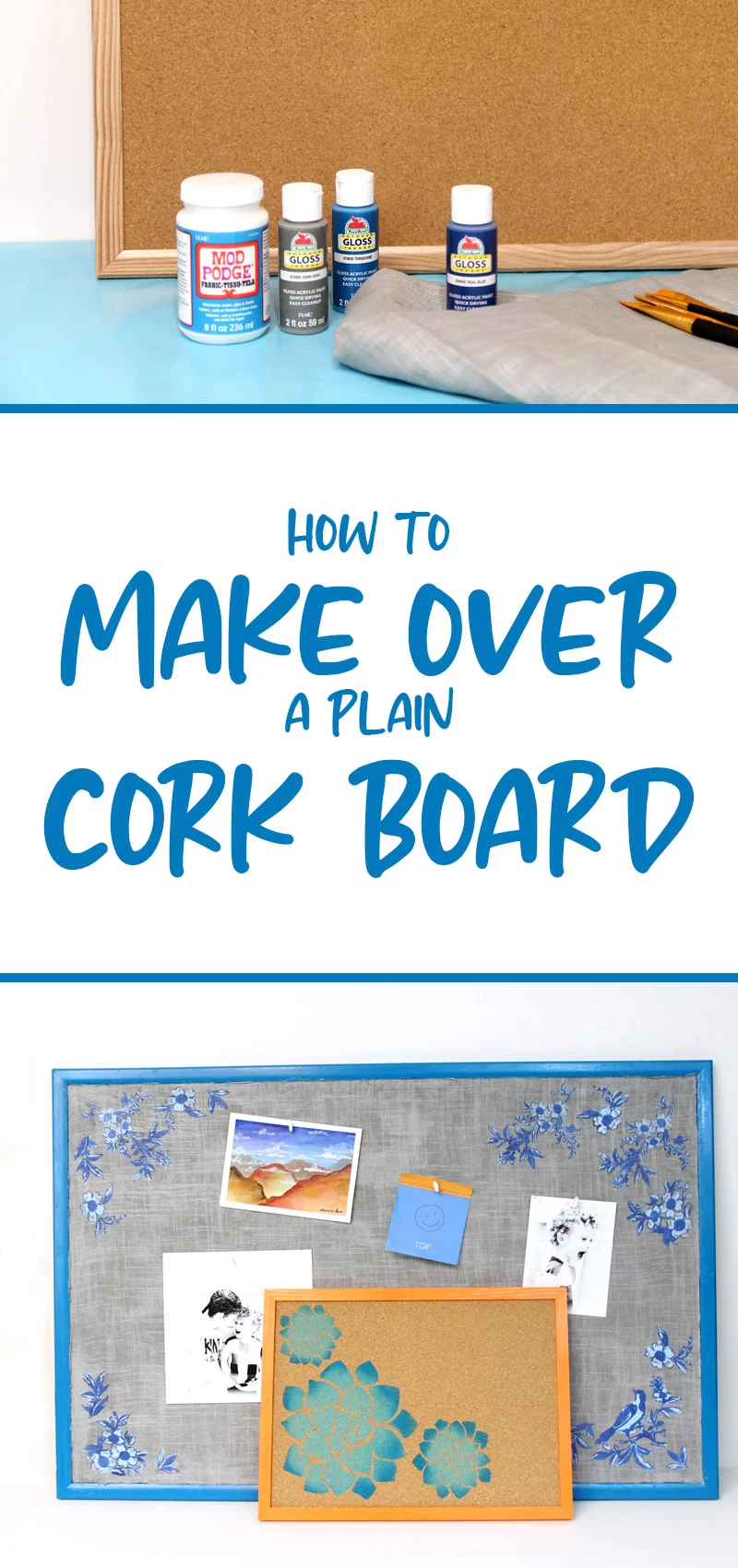 DIY cork board makeover ideas collage image