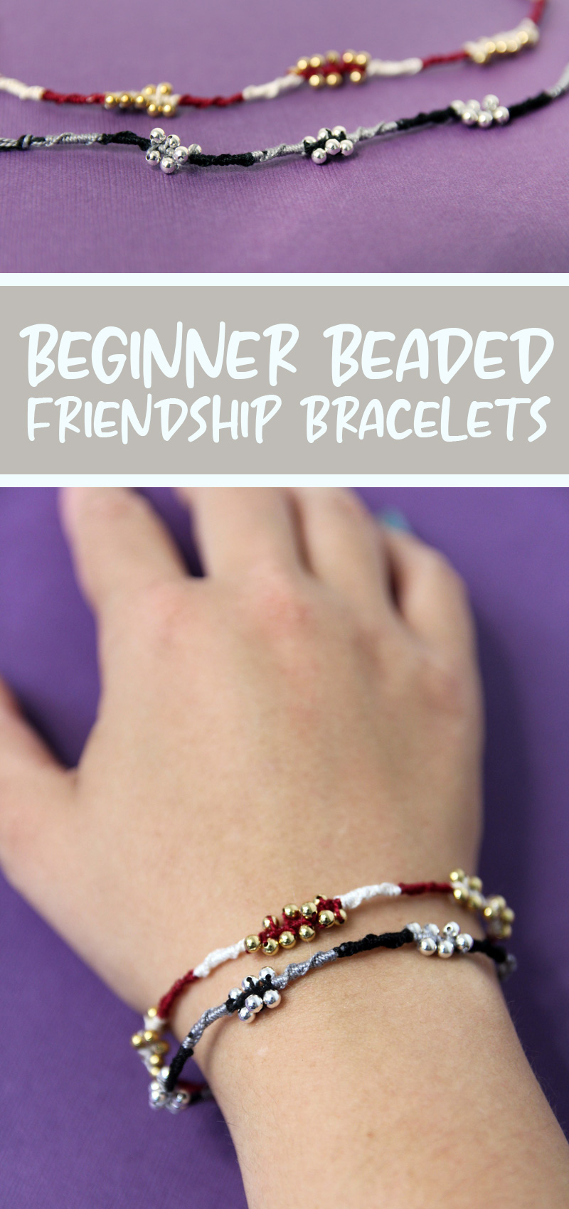 Easy beaded friendship bracelets based on the Chinese Staircase stitch