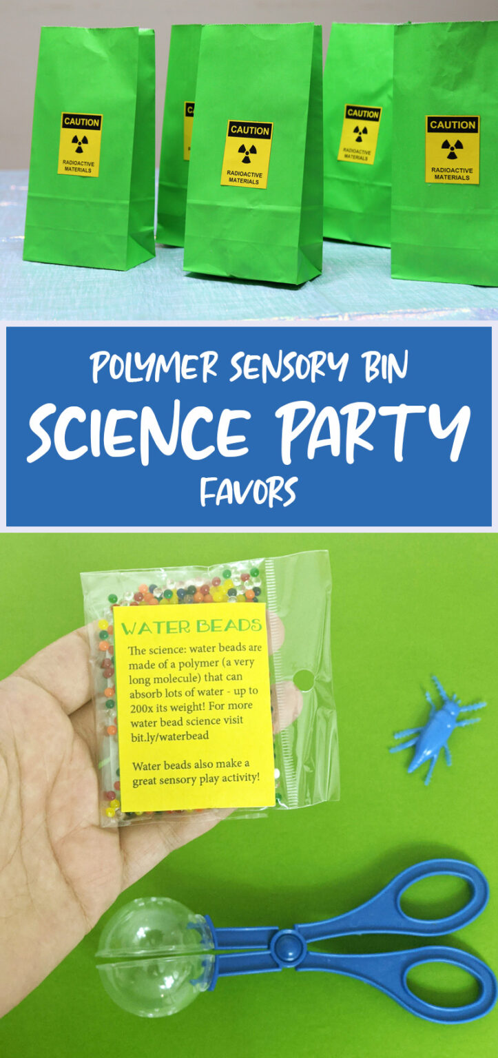 Science Party Favors A ToGo Polymer Sensory Bin * Moms and Crafters