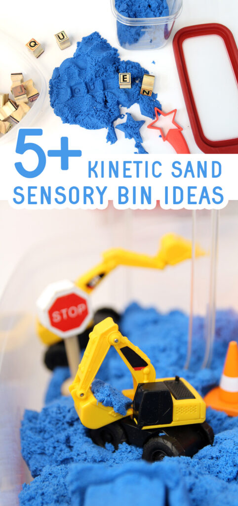Mini Sensory Bin w/ Kinetic Sand (+ Printables) - Somewhat Simple