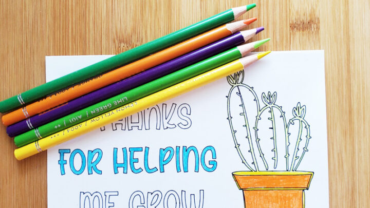 How to Write with Cricut – Free Color-in Teacher Card SVG