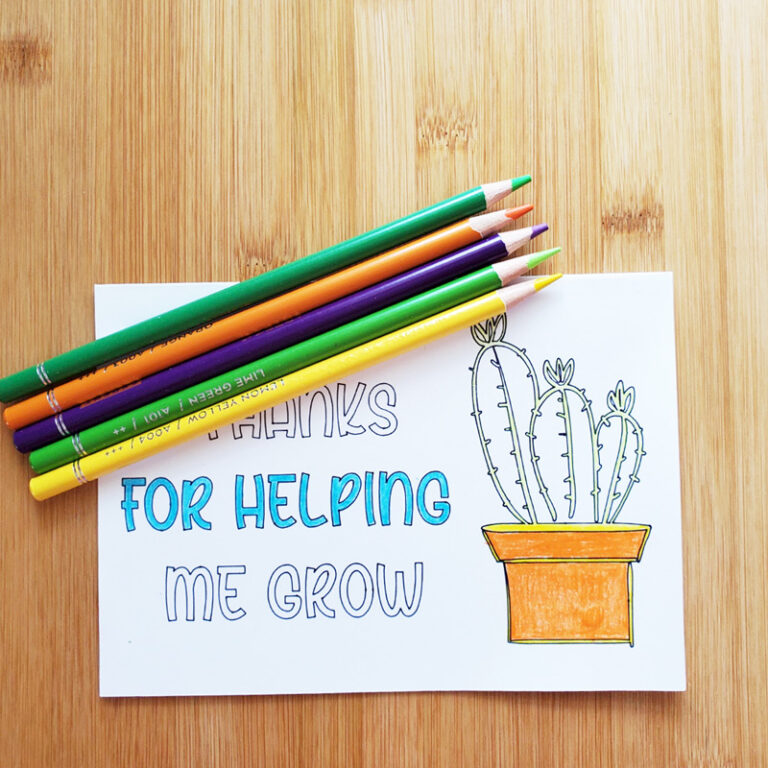How to Write with Cricut – Free Color-in Teacher Card SVG