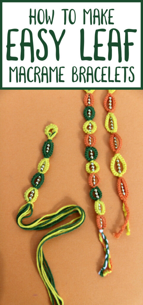 Macrame leaf friendship bracelet sale