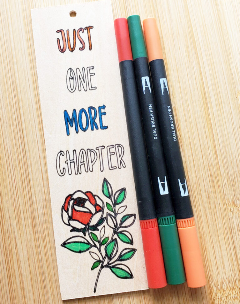 Bass or Balsa Wood Cricut Tutorial: Color-in Bookmarks
