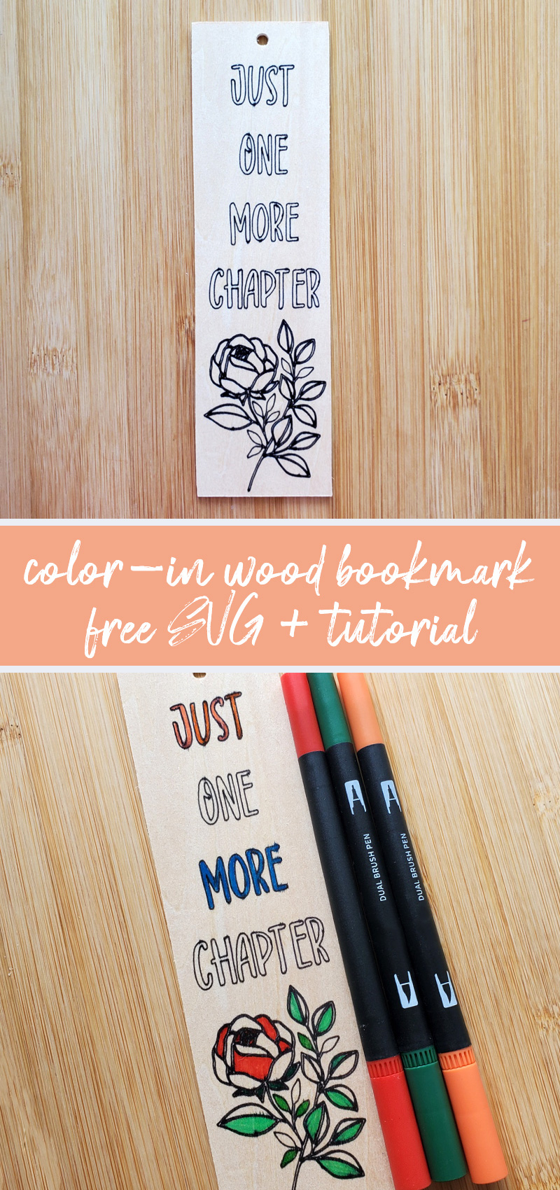 Bass or Balsa Wood Cricut Tutorial Colorin Bookmarks