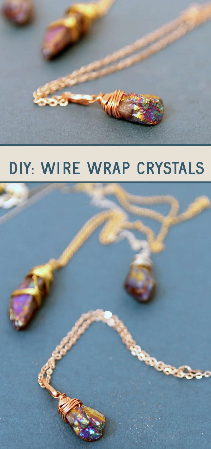 how to wrap crystals with wire collage