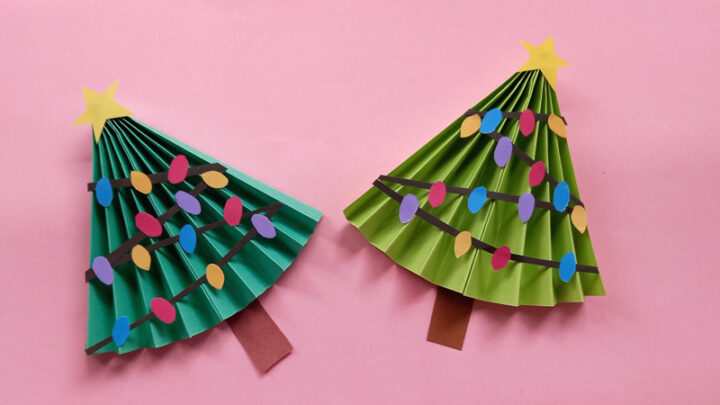 Easy Accordion Folded Paper Christmas Tree Craft