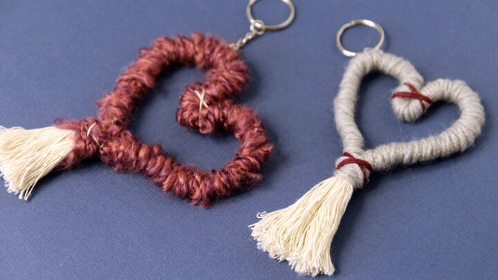 Macrame Heart Keychain