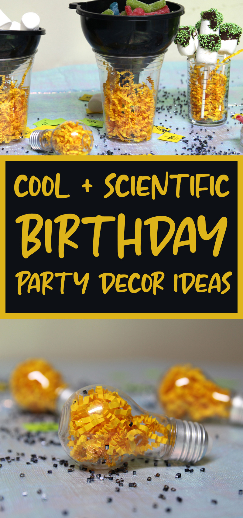 science party decor hero collage