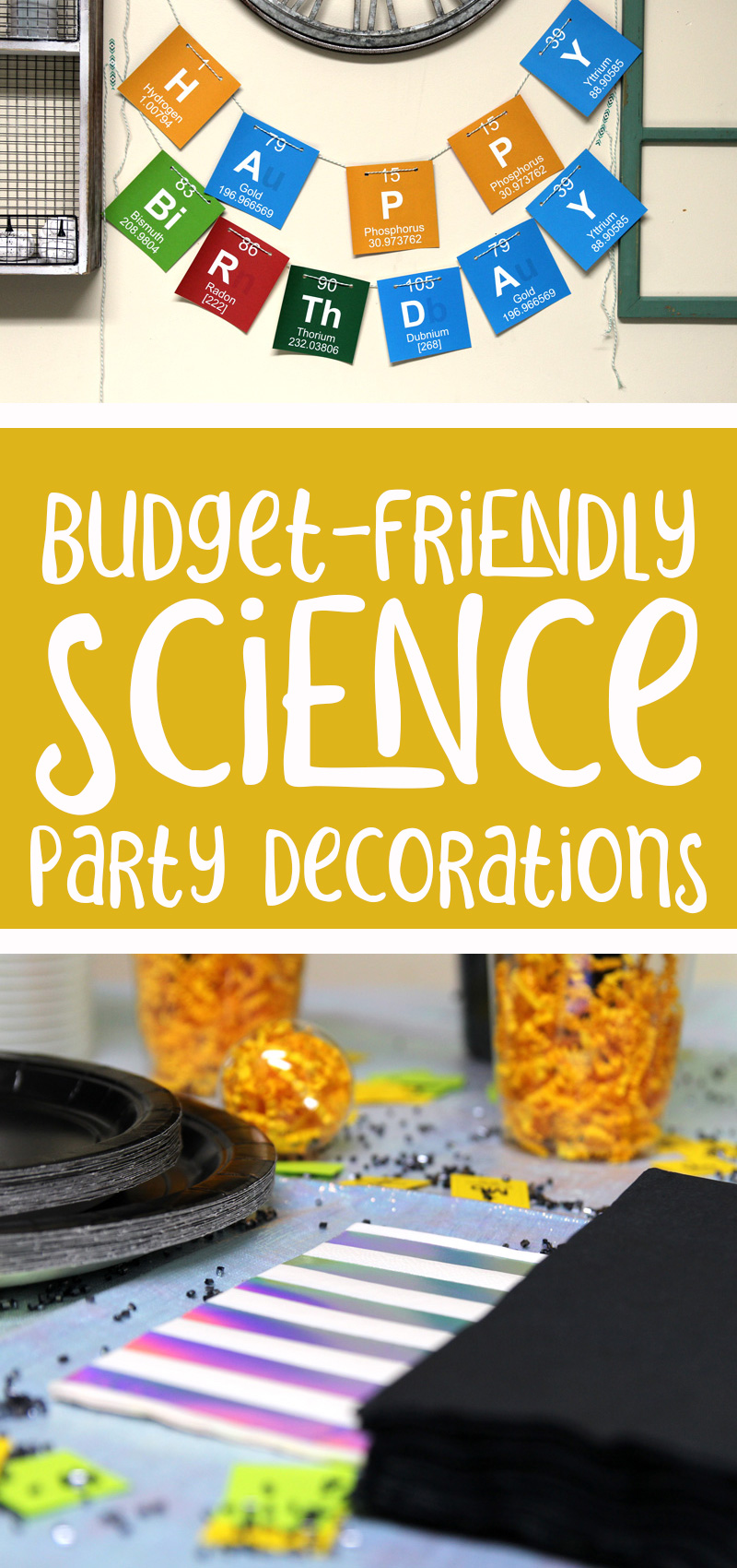 Science Party Decor Paper Goods, Table, and more Decorations!