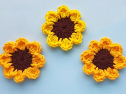 How to Crochet a Small Sunflower