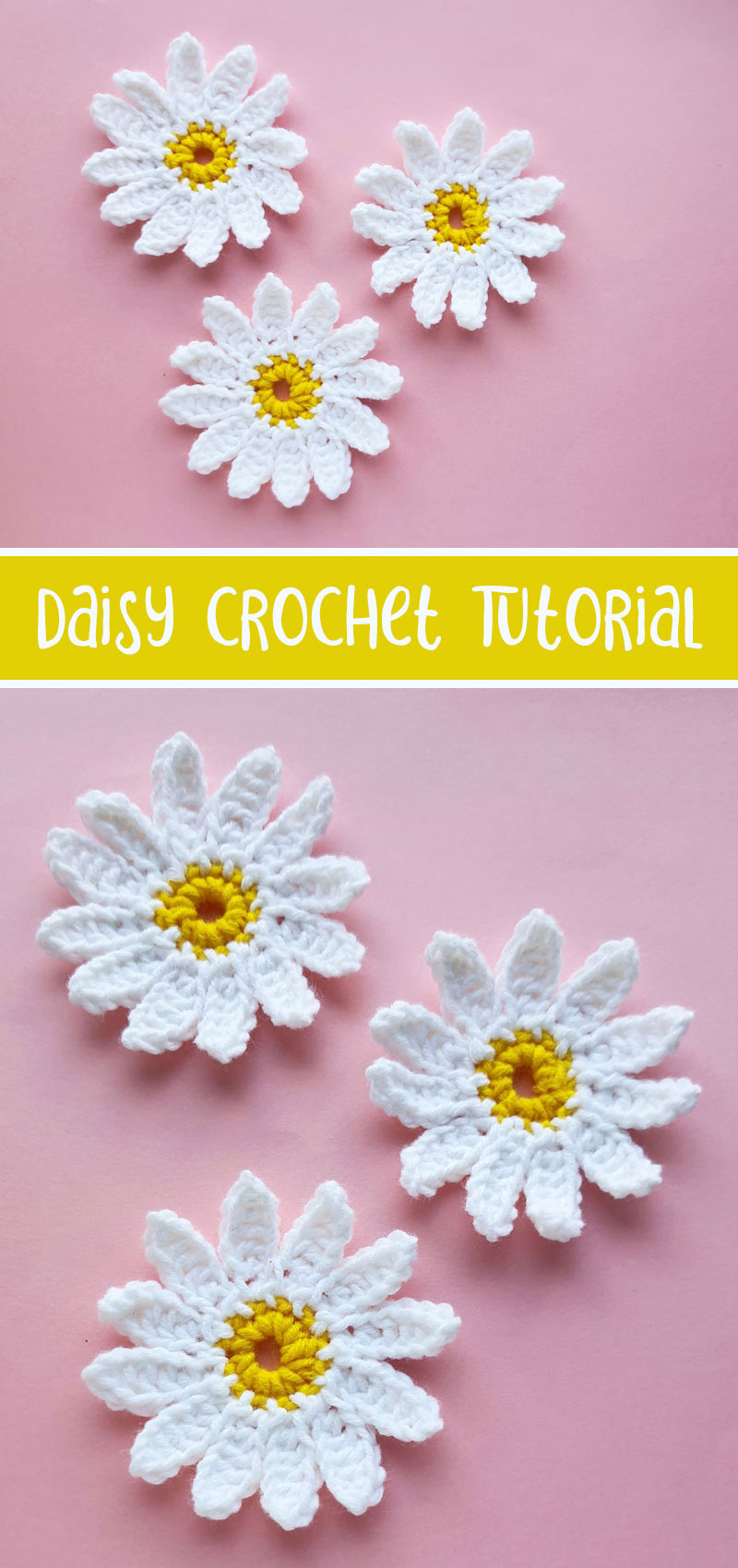 Crochet daisy flower (per piece)