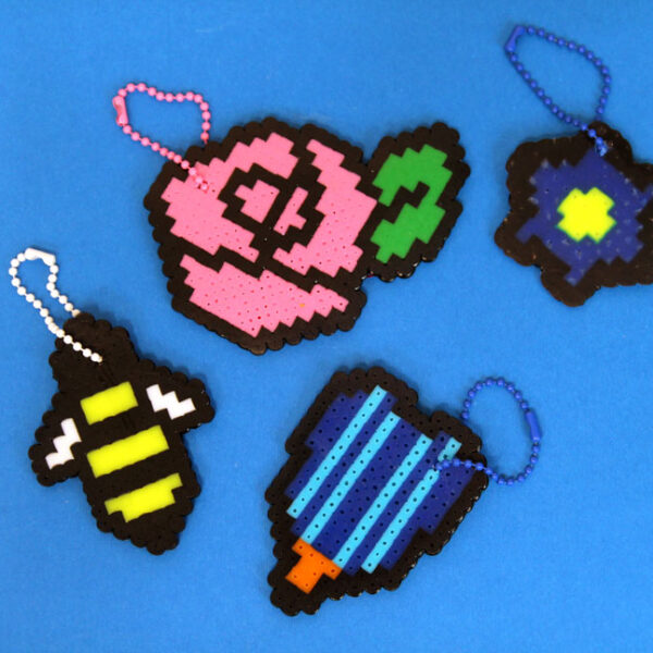 Fuse Bead Keychains – Bug and Flower Craft for Spring!