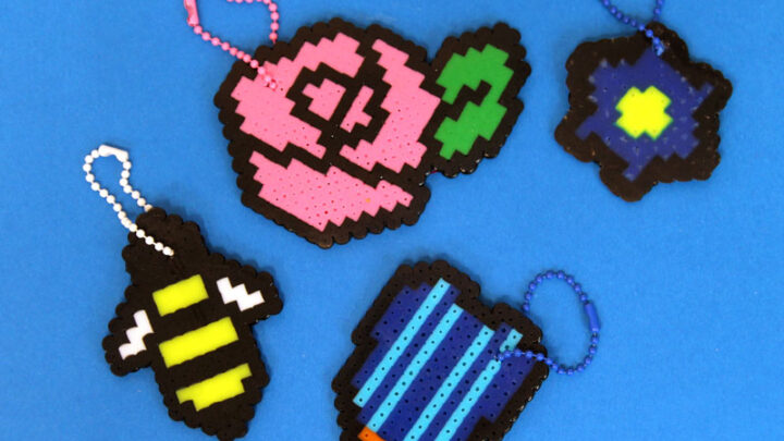 Fuse Bead Keychains – Bug and Flower Craft for Spring!