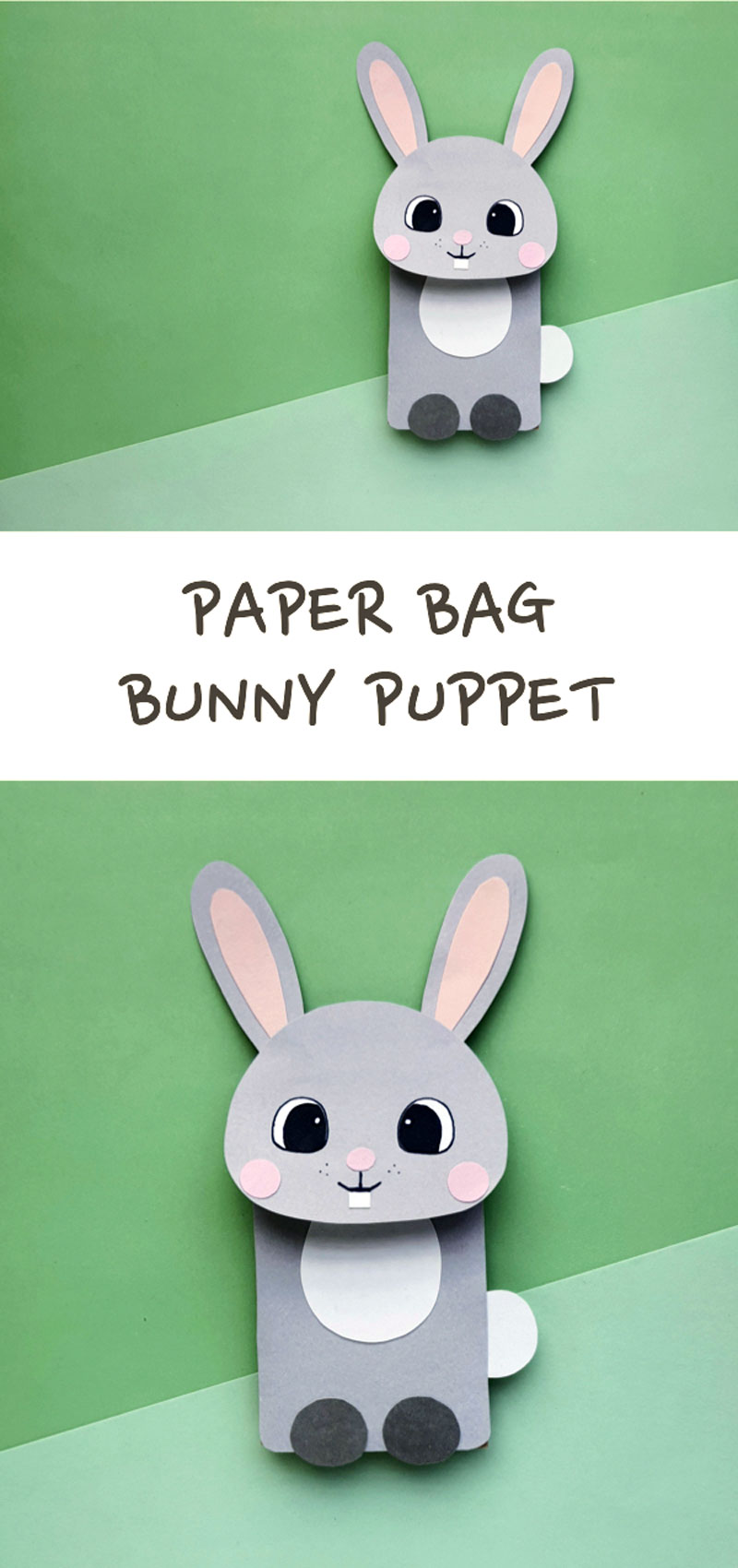 paper bag bunny puppet collage