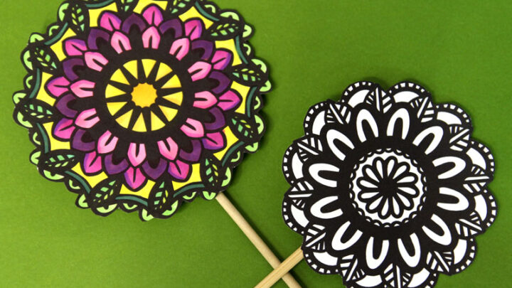 Flower Mandalas to Color & Craft