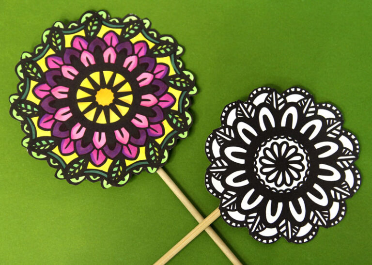 Flower Mandalas to Color & Craft