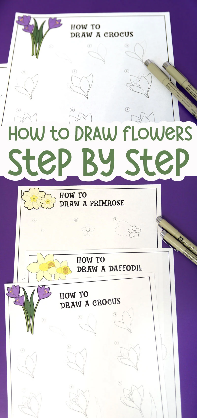 how to draw a step by step flower