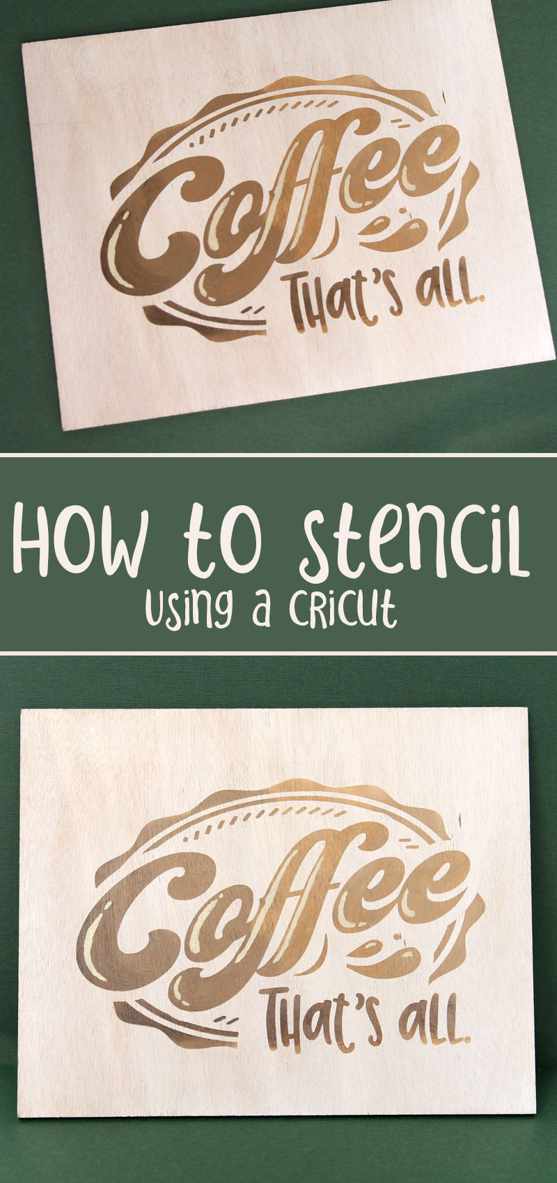 making cricut stencils final images on a green background