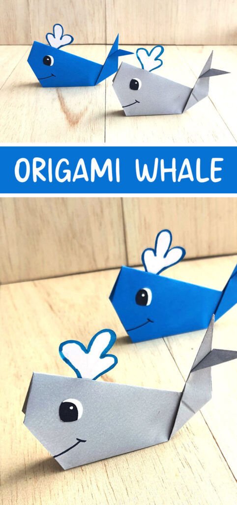 origami whale collage