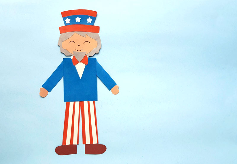 Uncle Sam Craft – Free Paper Puppet Template & SVG