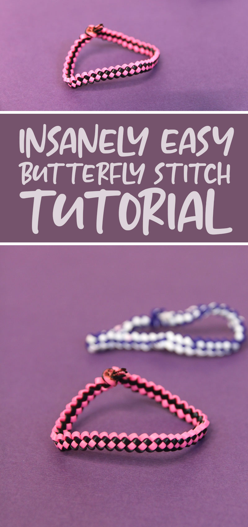 Butterfly Stitch Lanyard Gimp Bracelet * Moms and Crafters
