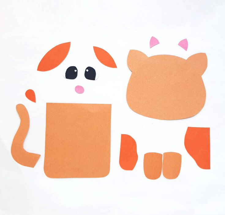 Cat Paper Bag Puppet with a free template!