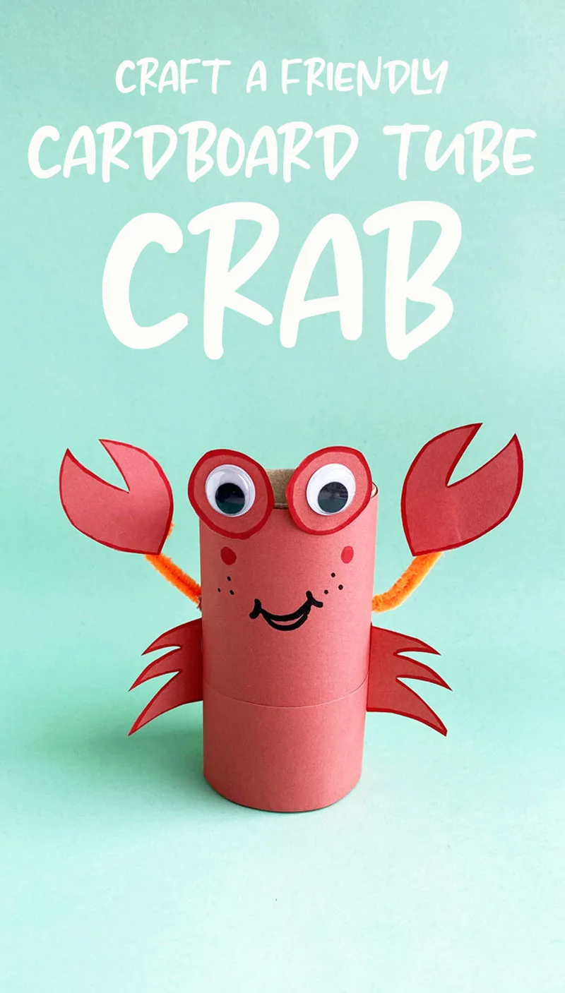 crab craft for preschoolers - title image with text