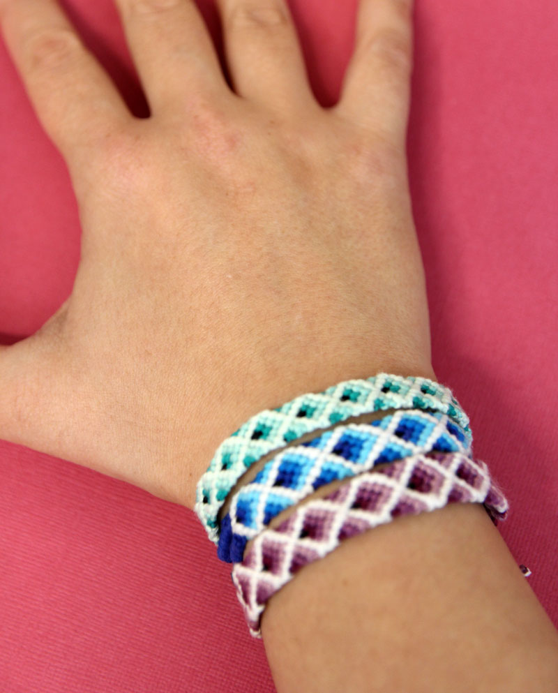 diamonds friendship bracelet pattern fpink 1