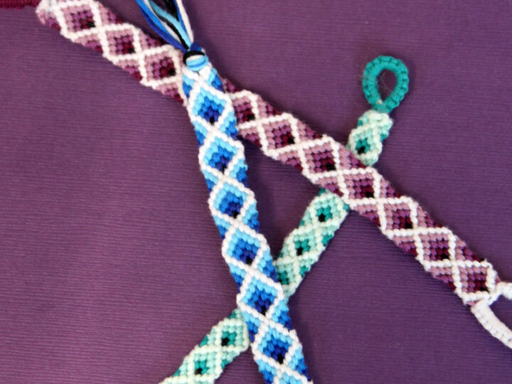 diamonds friendship bracelet pattern fpurple 8