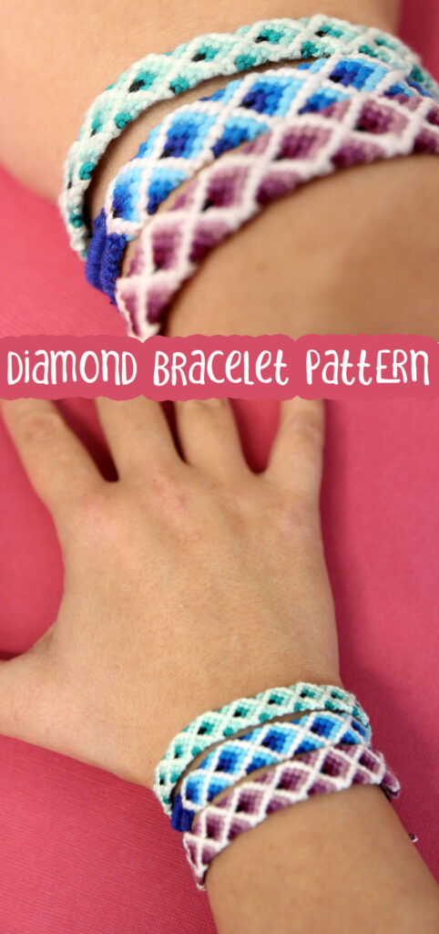 Diamond Friendship Bracelet Pattern - With a 3D Effect!