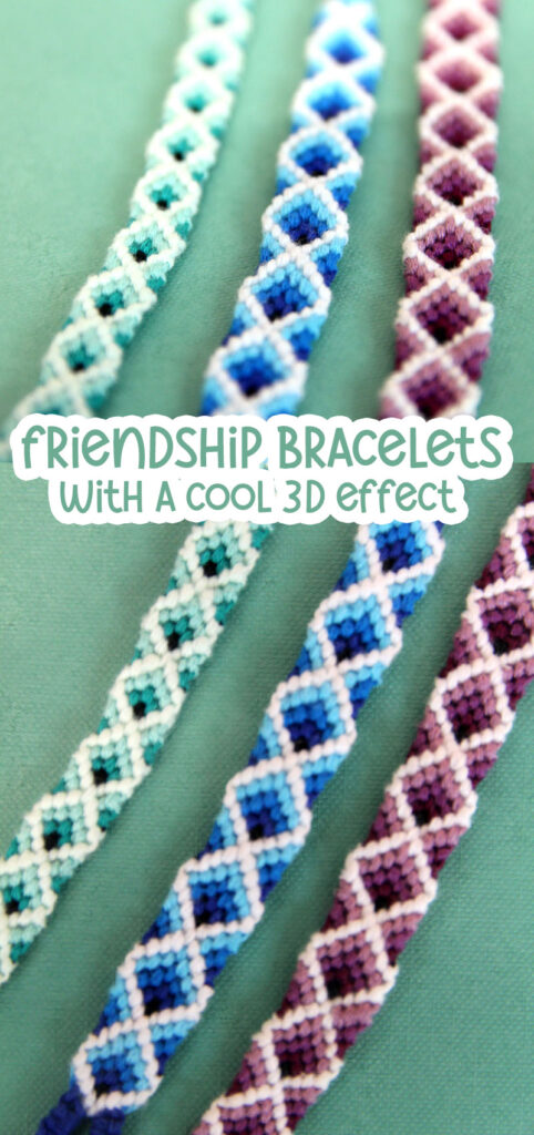 Diamond Friendship Bracelet Pattern – With a 3D Effect!