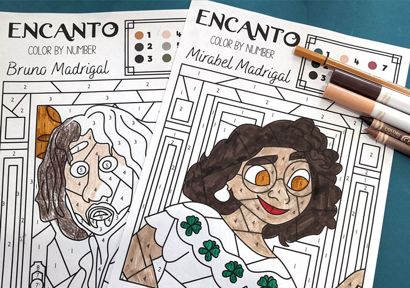 Free Encanto Coloring Sheets – Color by Number