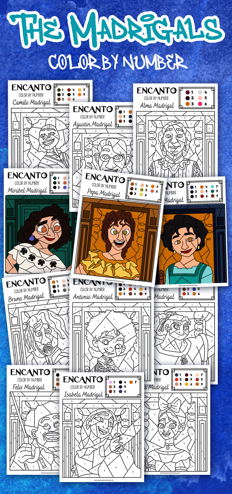 free encanto coloring sheet mockup featuring all pages