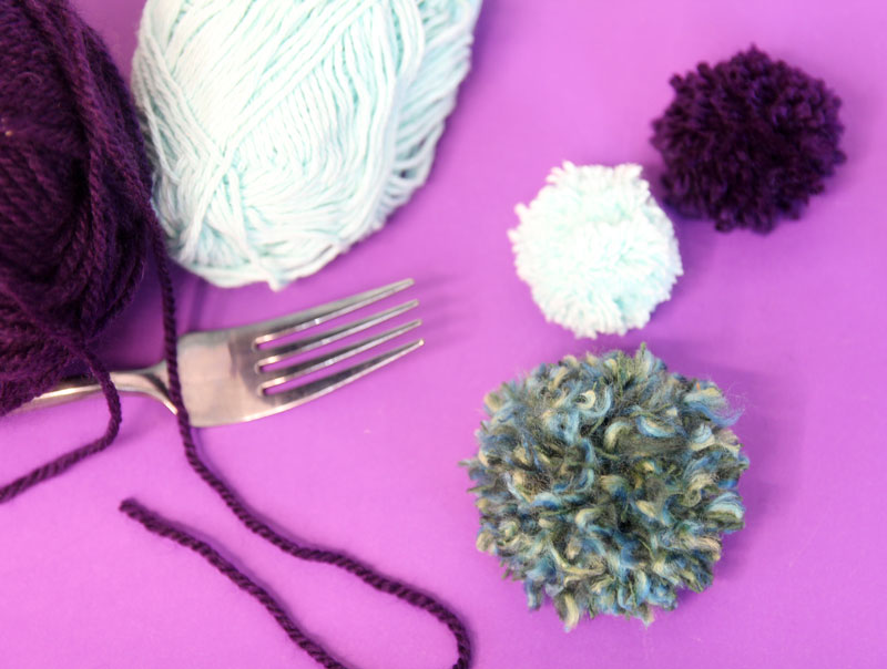 DIY Fork Pom Poms 