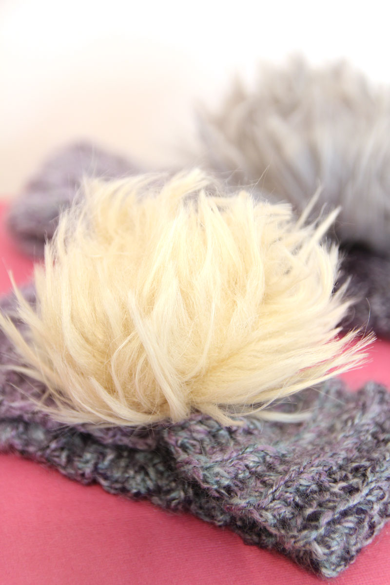 How to Make Faux Fur Pom Poms in Minutes! * Moms and Crafters