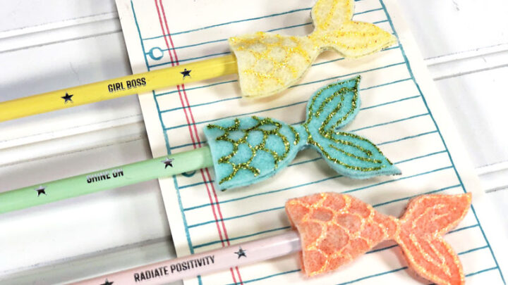 Mermaid Pencil Topper from Felt – Free Template