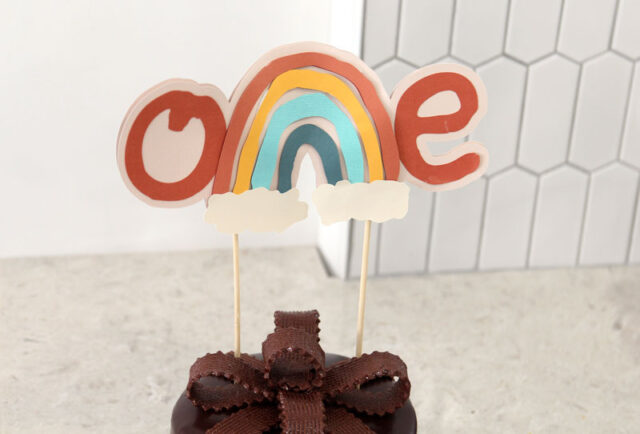 Rainbow Cake Topper for a First Birthday * Moms and Crafters