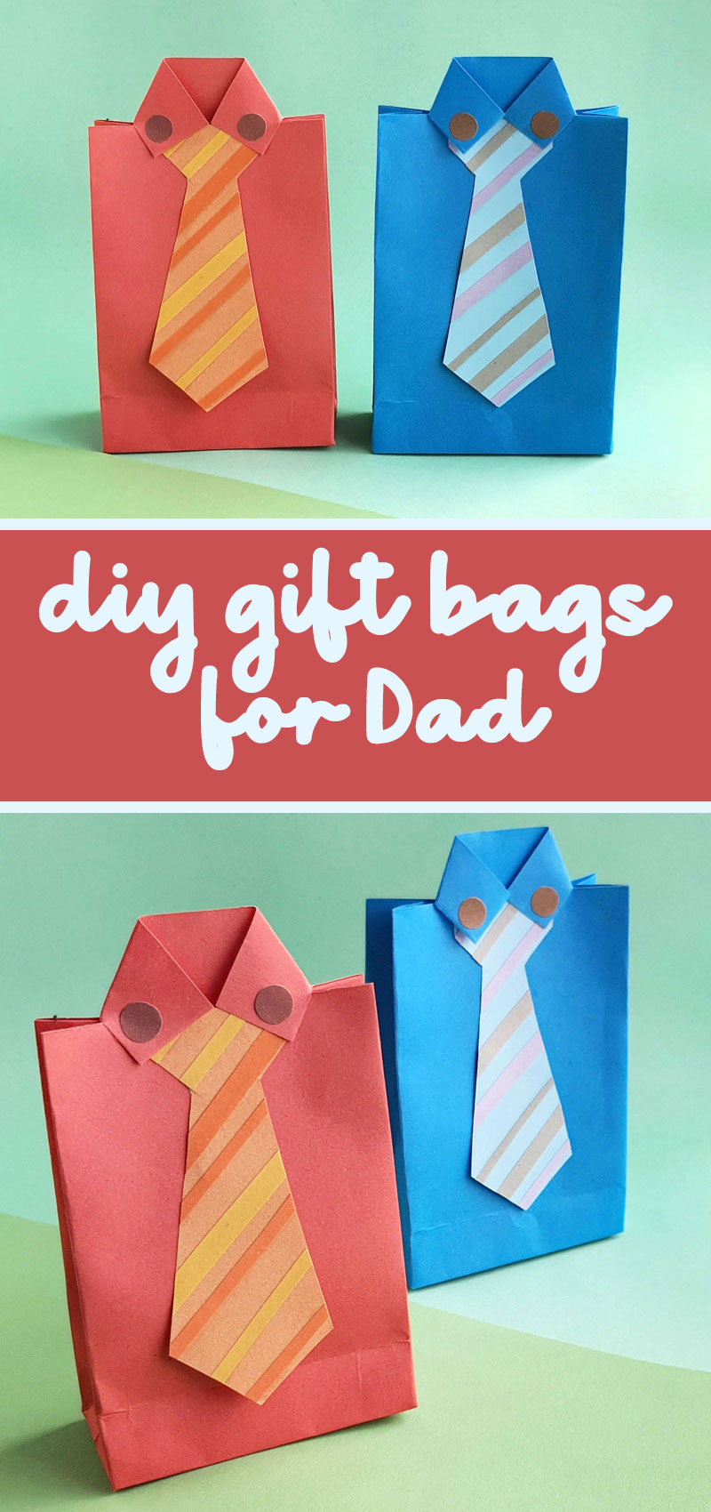 Fathers Day Gift Bag - An Easy Paper Craft * Moms and Crafters