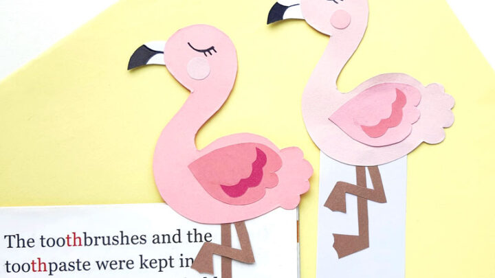 Flamingo Bookmark – Free Template