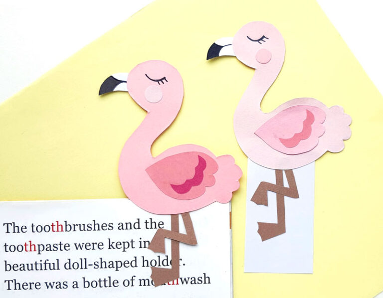 Flamingo Bookmark – Free Template