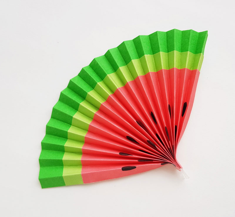 Watermelon Fan Paper Craft * Moms and Crafters