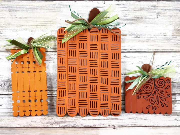 Popsicle Stick Pumpkin Craft