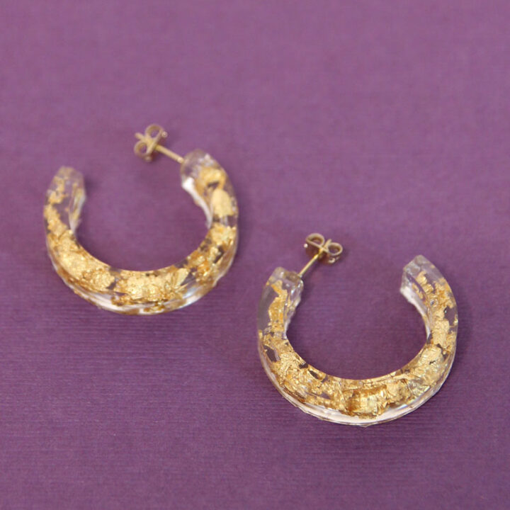 Ella Resin Flat Hoop Earrings - Etsy