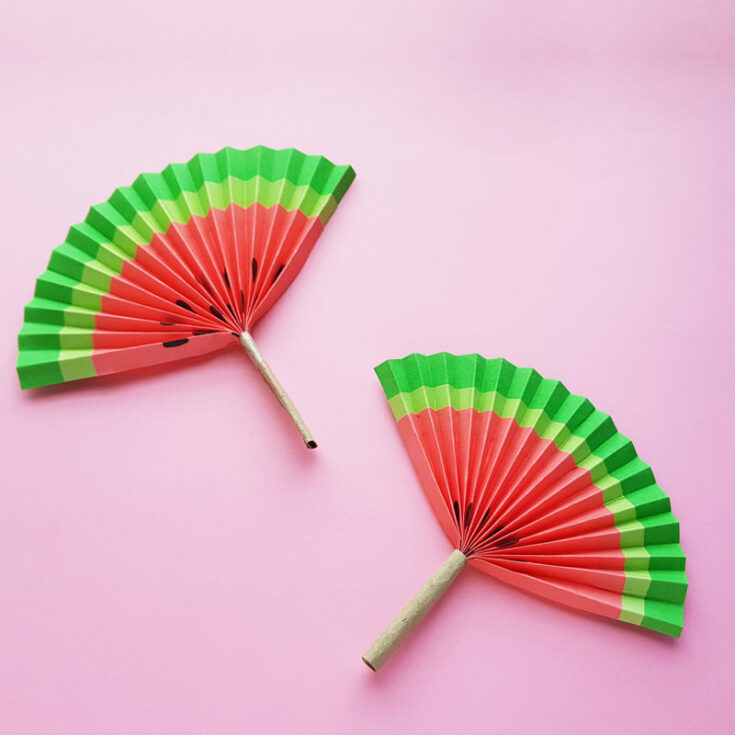 Watermelon Fan Paper Craft * Moms and Crafters