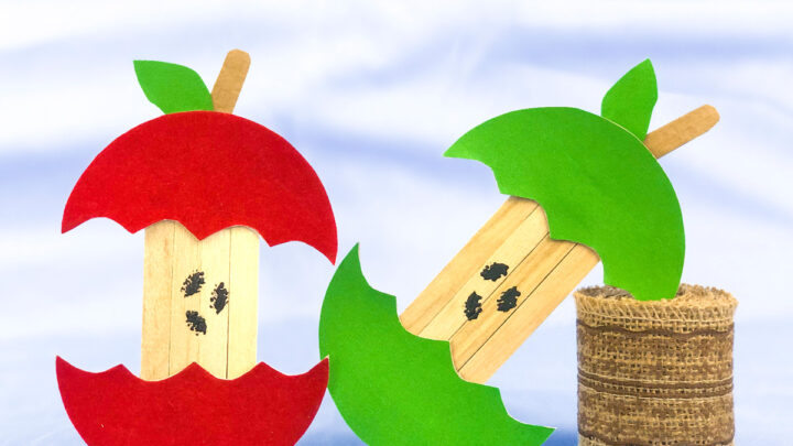 Apple Core Craft from Popsicle Sticks