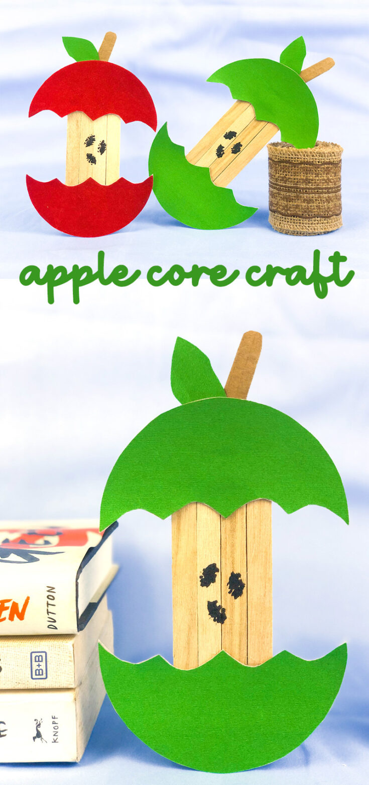 Apple Core Craft from Popsicle Sticks * Moms and Crafters
