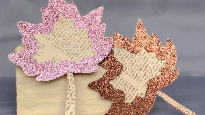Glitter Leaves Craft – An Upcycled Book Craft