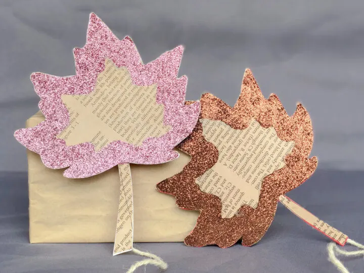 Glitter Leaves Craft - An Upcycled Book Craft